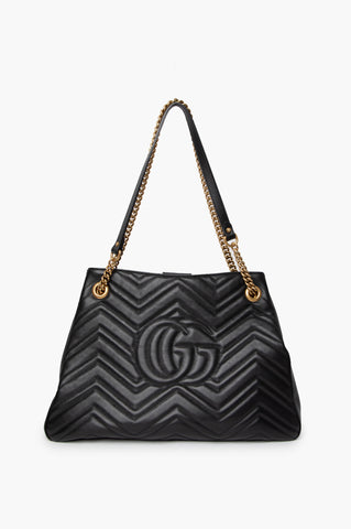 Gucci Black GG Marmont Quilted Leather Tote Bag