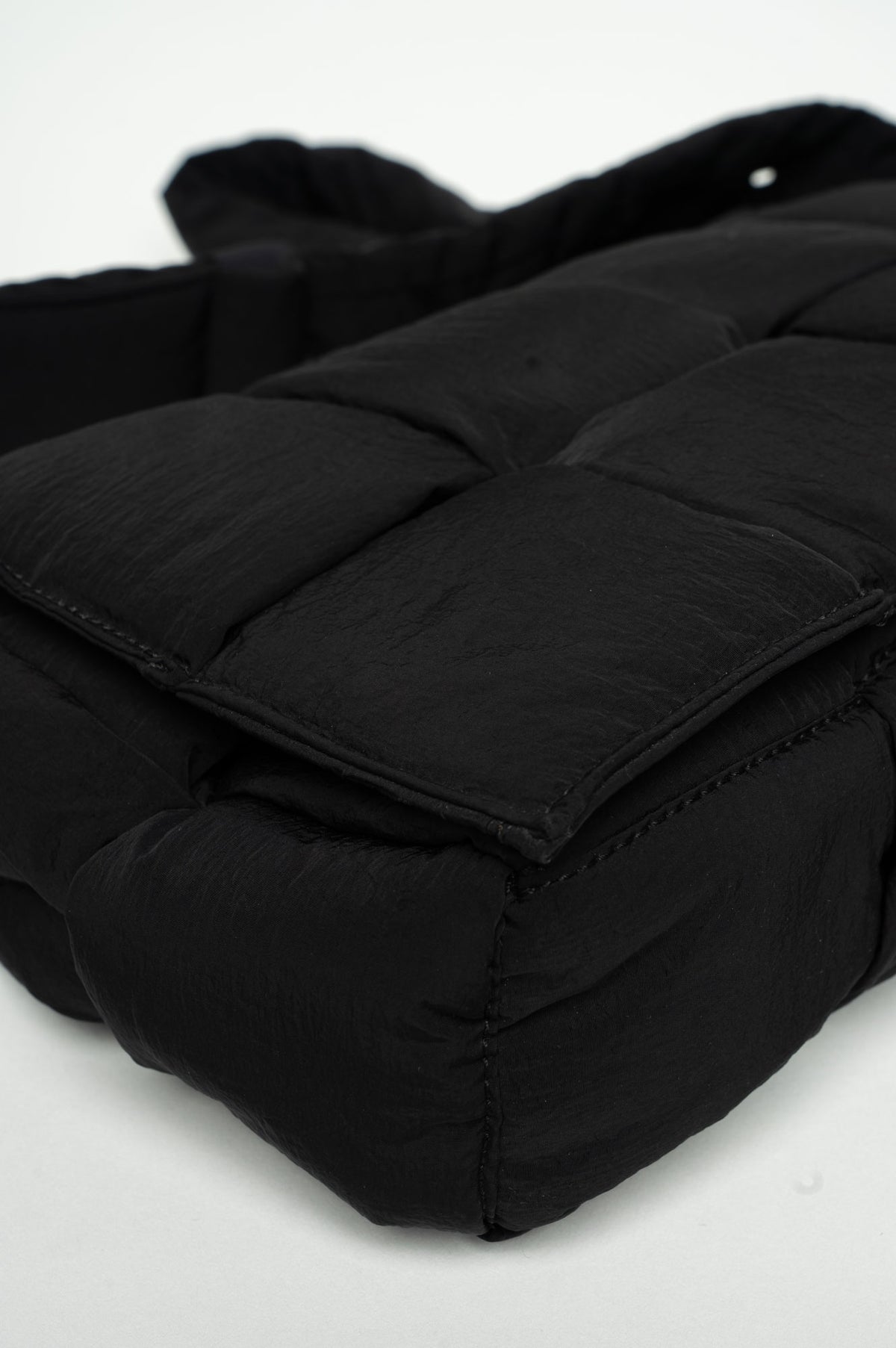 Bottega Veneta Black Nylon Padded Tech Cassette Bag