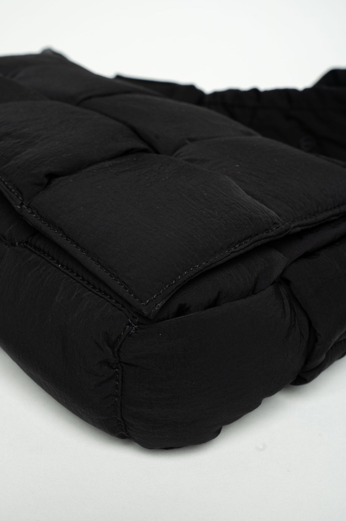 Bottega Veneta Black Nylon Padded Tech Cassette Bag