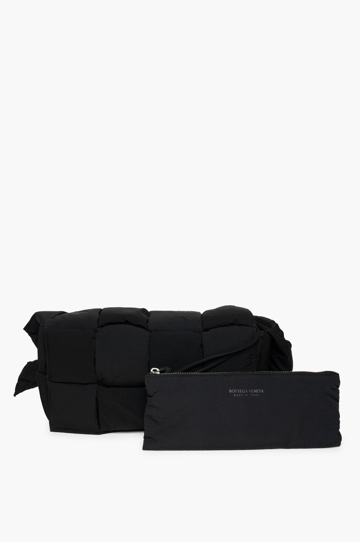 Bottega Veneta Black Nylon Padded Tech Cassette Bag