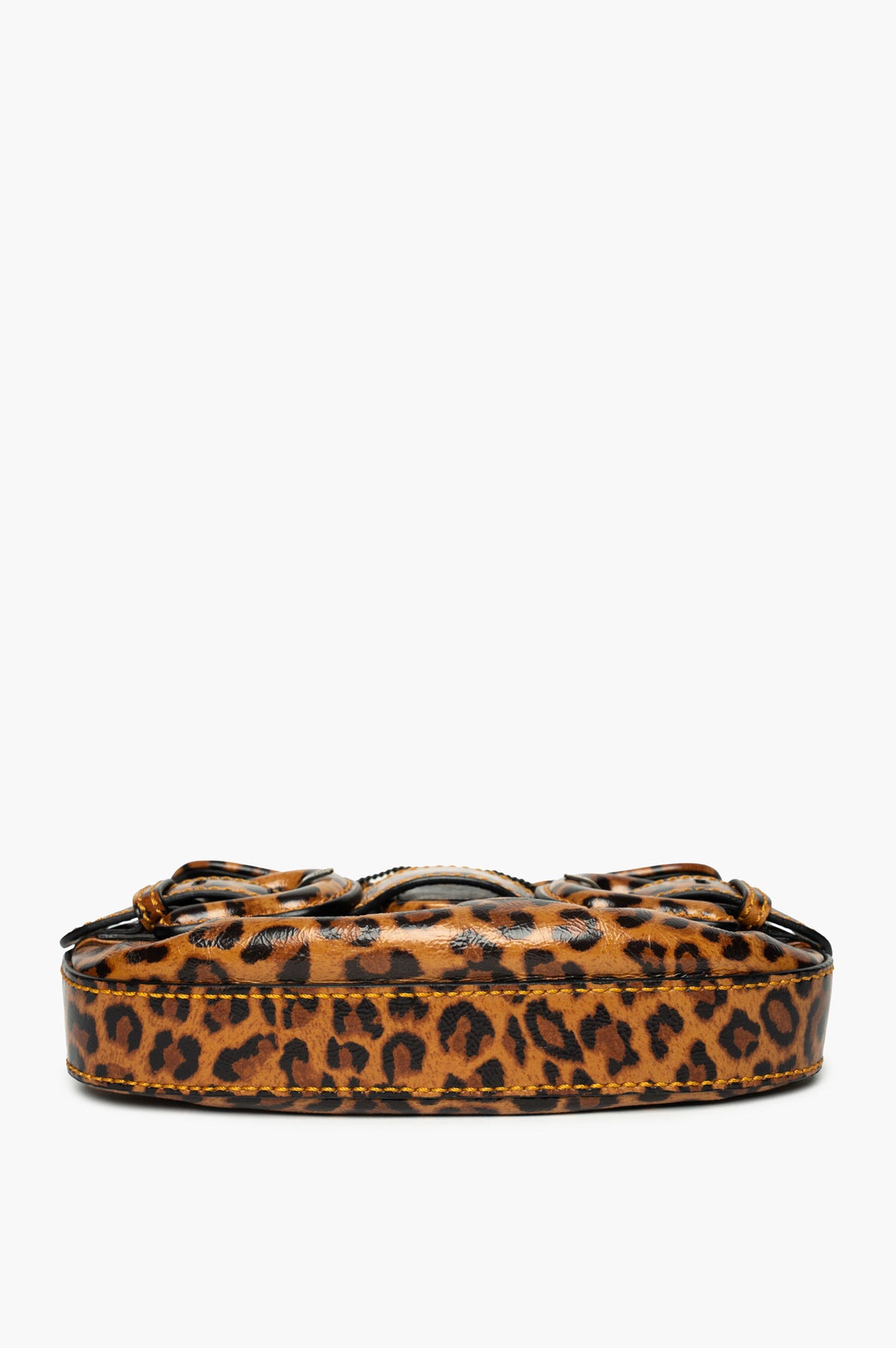 Fendi Leopard Print Patent Leather Mini B Bis Bag