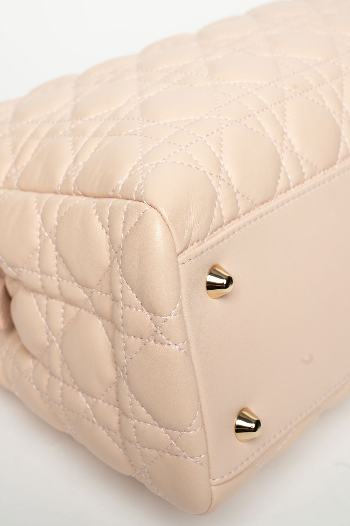 Christian Dior Light Pink Cannage Lambskin Soft Shopping Tote