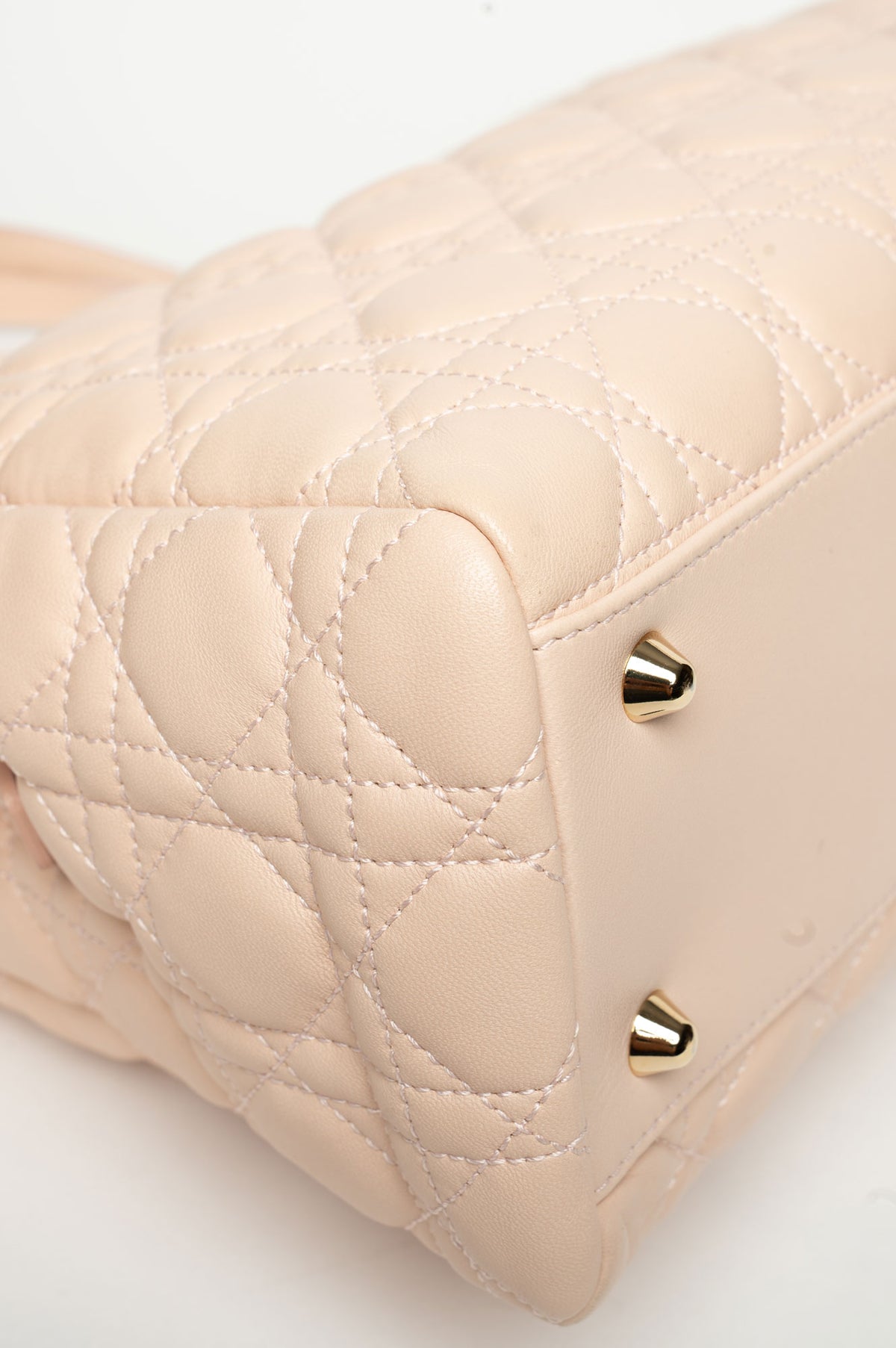 Christian Dior Light Pink Cannage Lambskin Soft Shopping Tote