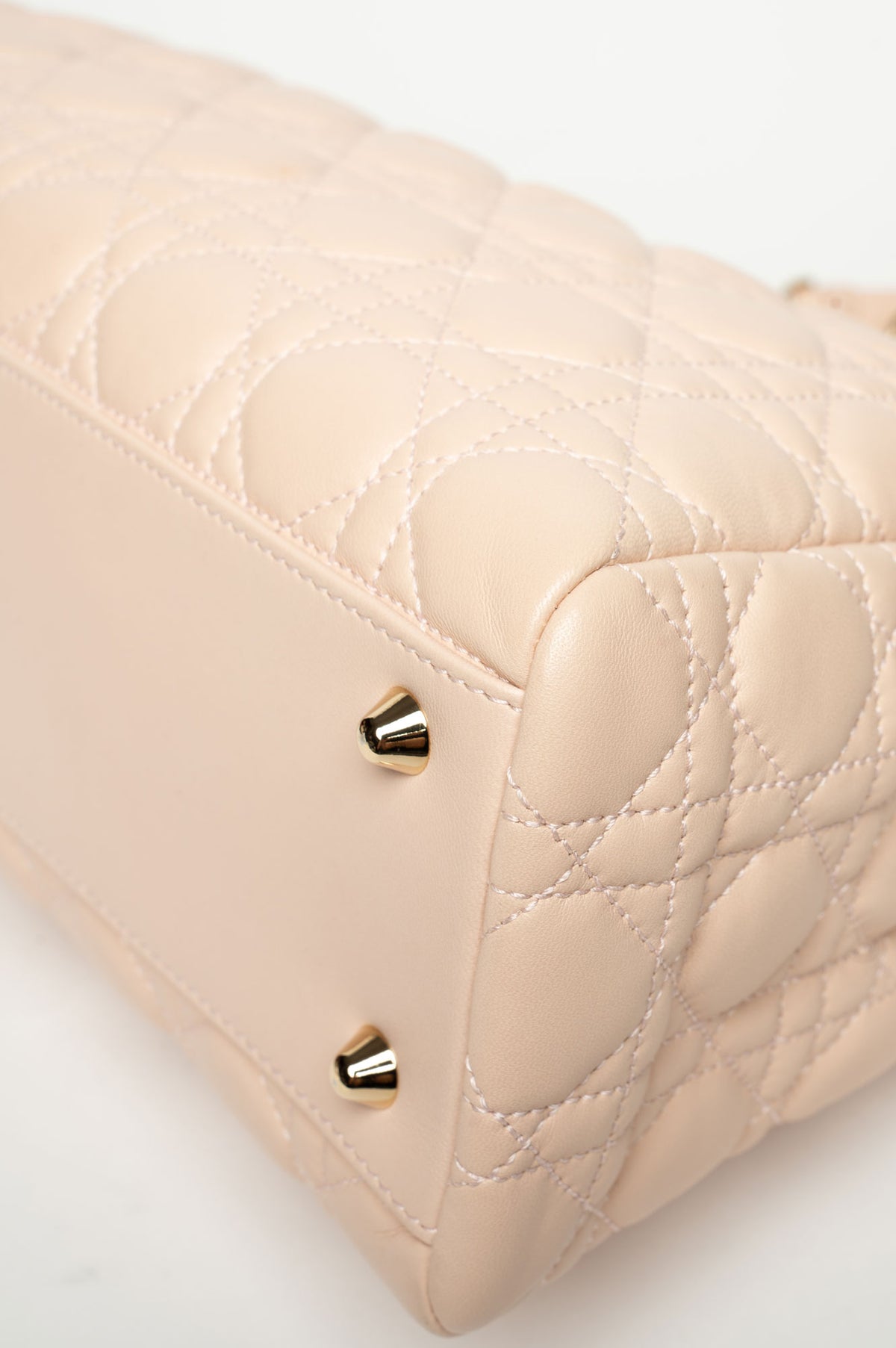 Christian Dior Light Pink Cannage Lambskin Soft Shopping Tote
