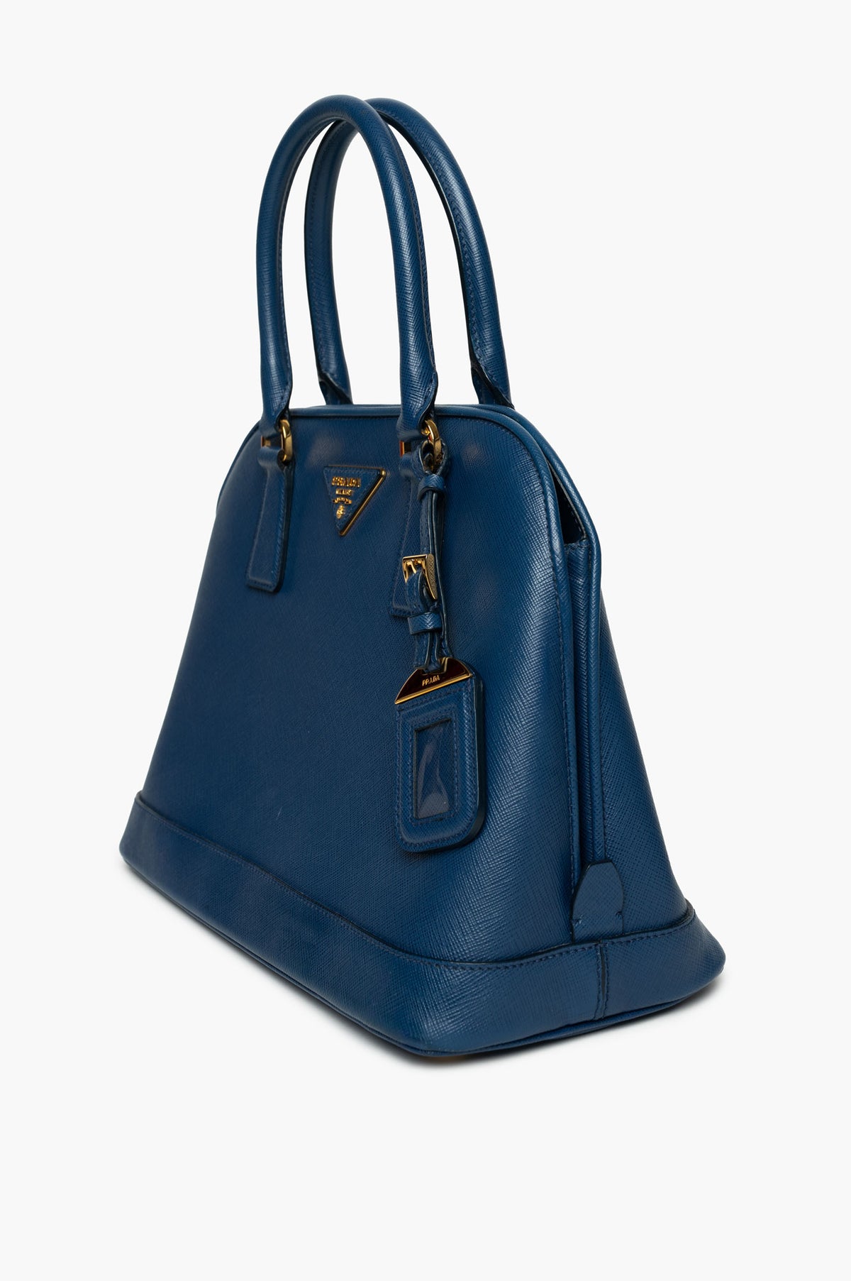 Prada Bluette Saffiano Lux Open Promenade Tote