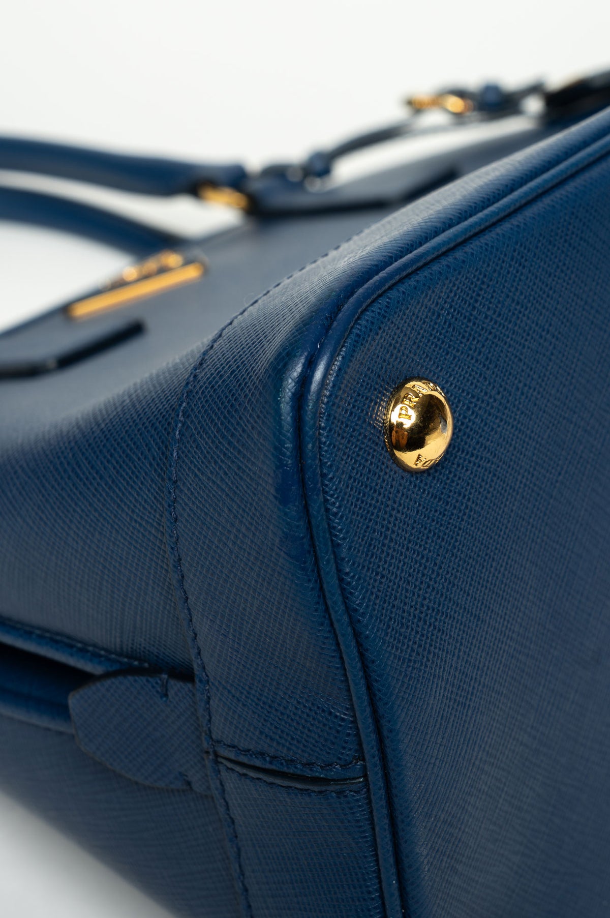 Prada Bluette Saffiano Lux Open Promenade Tote