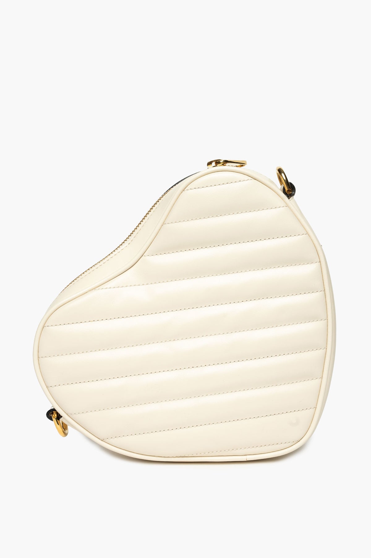 Gucci Cream Quilted Leather Interlocking G Mini Heart Shoulder Bag
