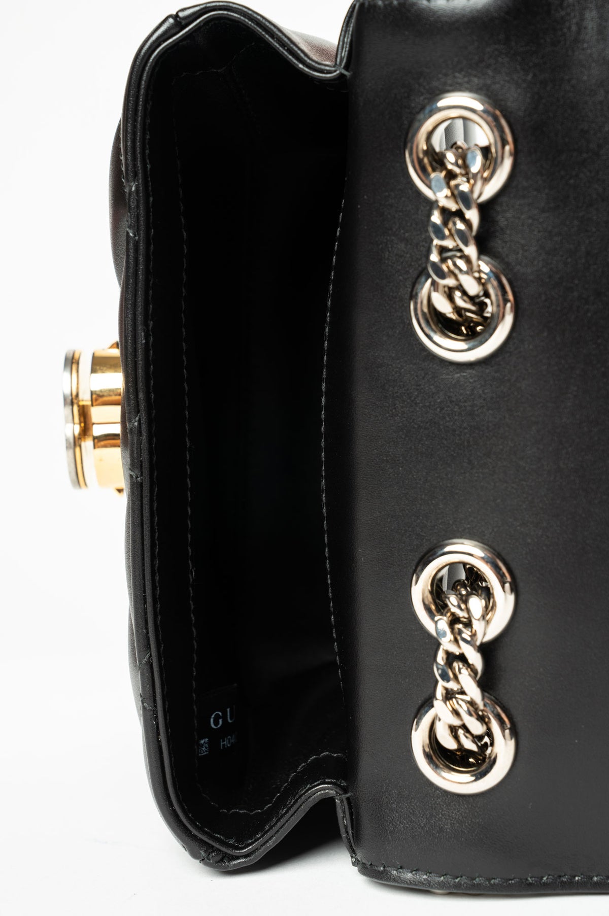 Gucci Black Quilted Leather Mini Deco Chain Shoulder Bag