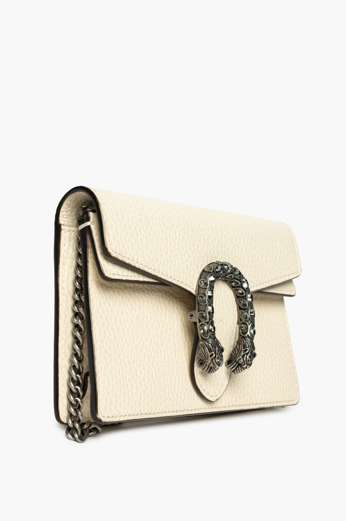 Gucci White Grained Leather Dionysus Super Mini Bag