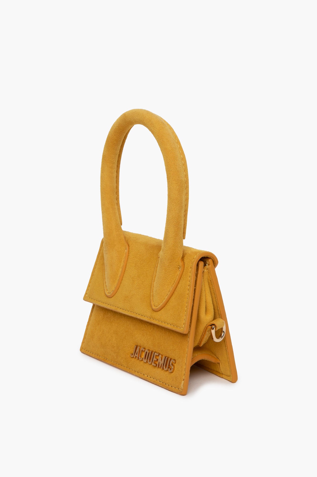 Jacquemus Yellow Suede Le Chiquito Mini Bag With Strap