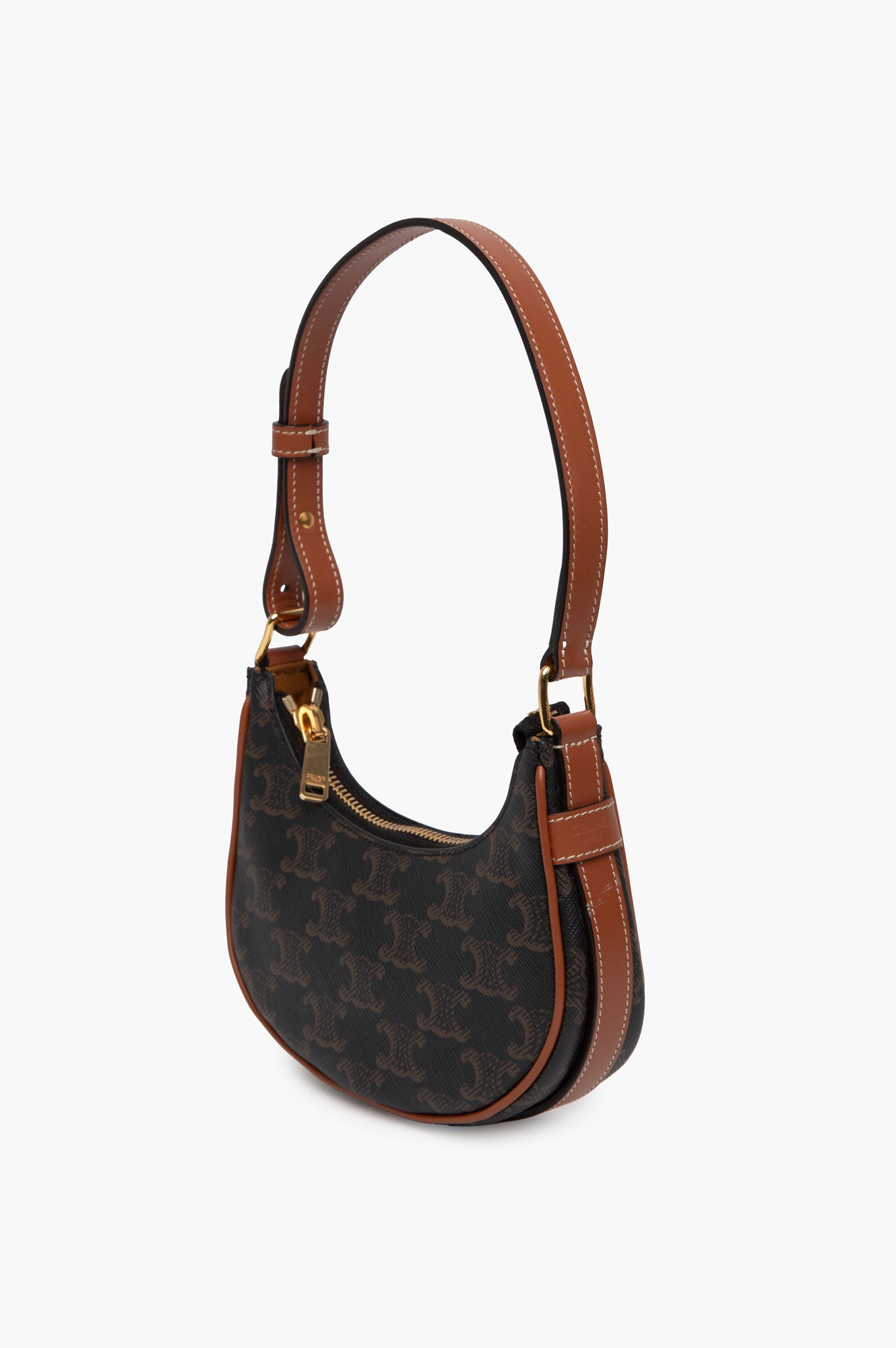 Celine Brown Triomphe Canvas Mini Ava Bag