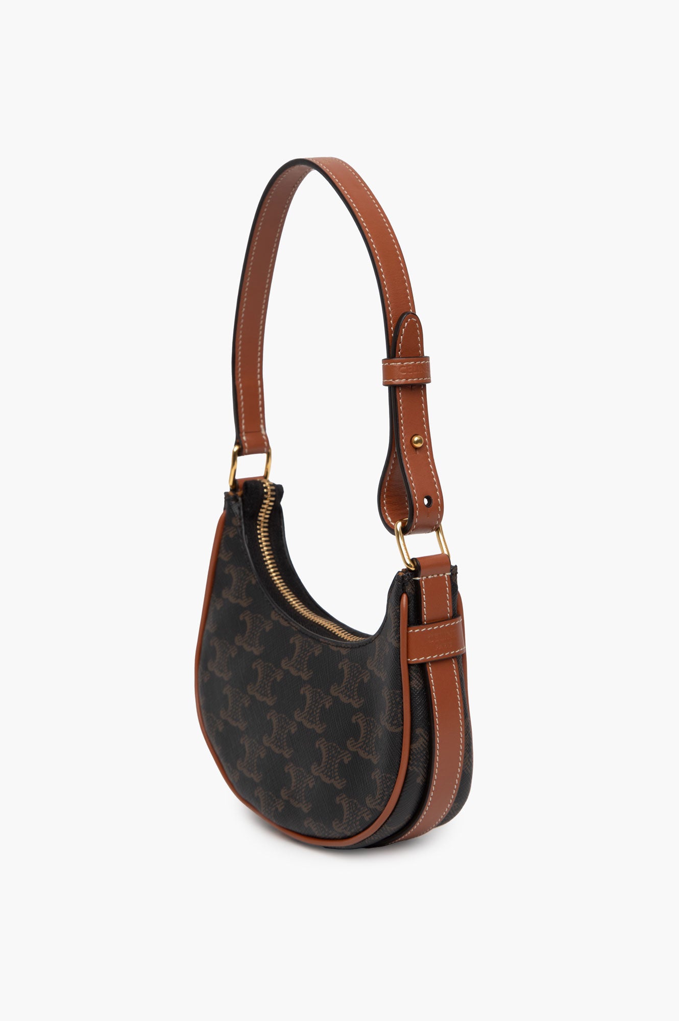 Celine Brown Triomphe Canvas Mini Ava Bag