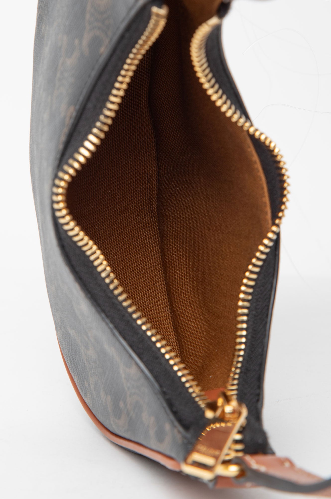 Celine Brown Triomphe Canvas Mini Ava Bag