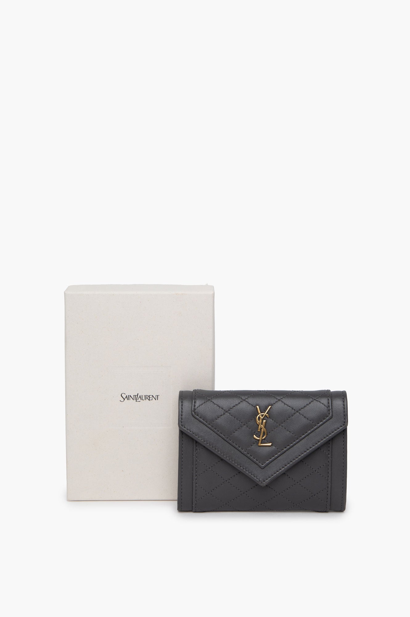 Saint Laurent Grey Bi-Fold Wallet