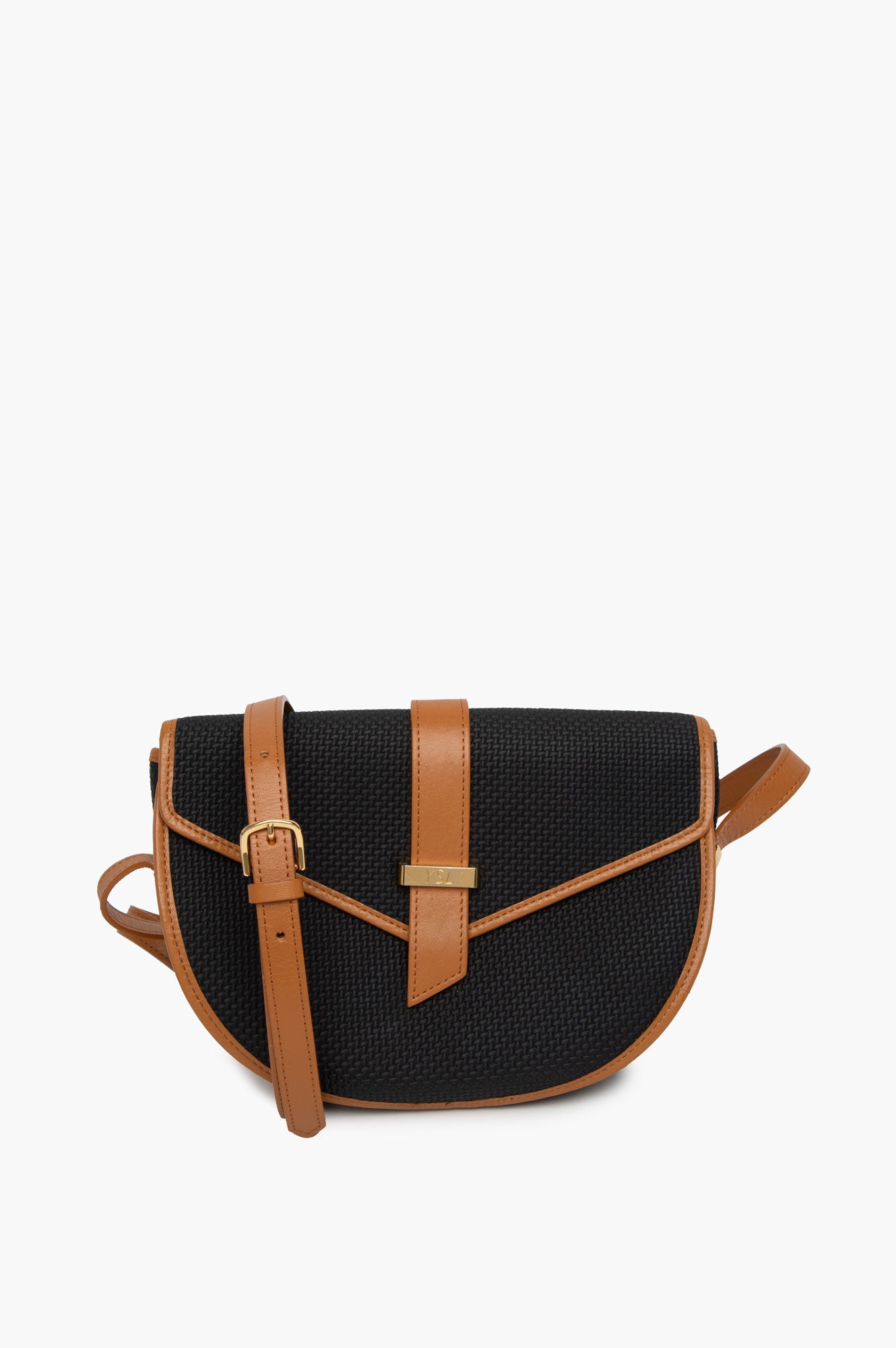Saint Laurent Black Medium Coated Canvas Bag