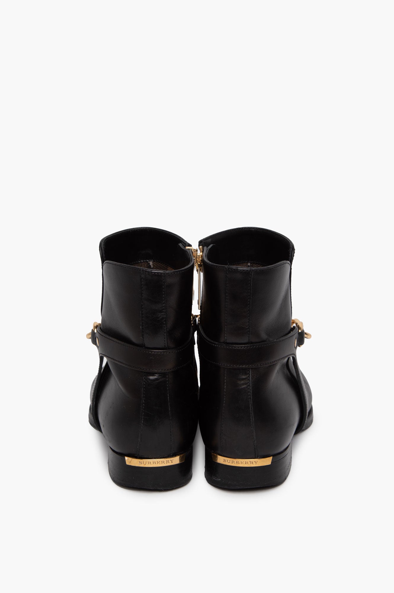 Burberry Black Chain Ankle Boots Size 37