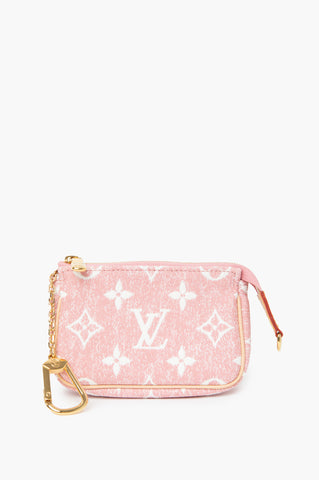 Louis Vuitton Pink Denim Micro Monogram Pouch