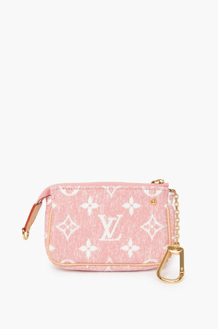 Louis Vuitton Pink Denim Micro Monogram Pouch