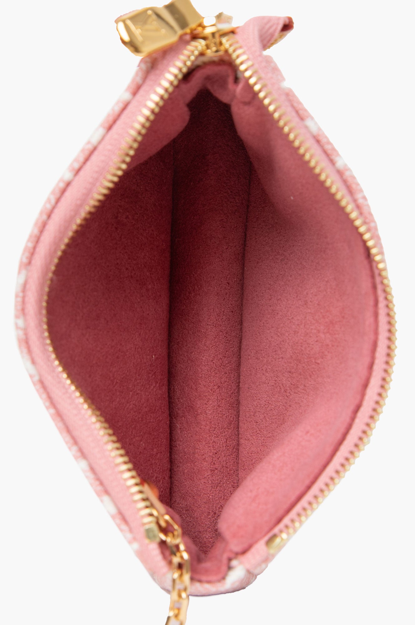 Louis Vuitton Pink Denim Micro Monogram Pouch