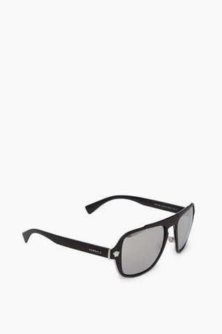 Versace Black Frame Aviator Sunglasses