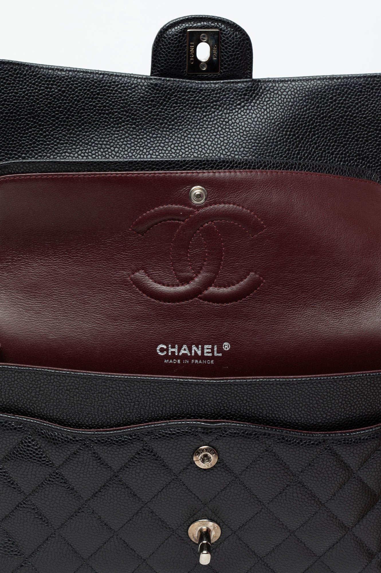 Chanel 2011 Medium Black Caviar Classic Flap Bag