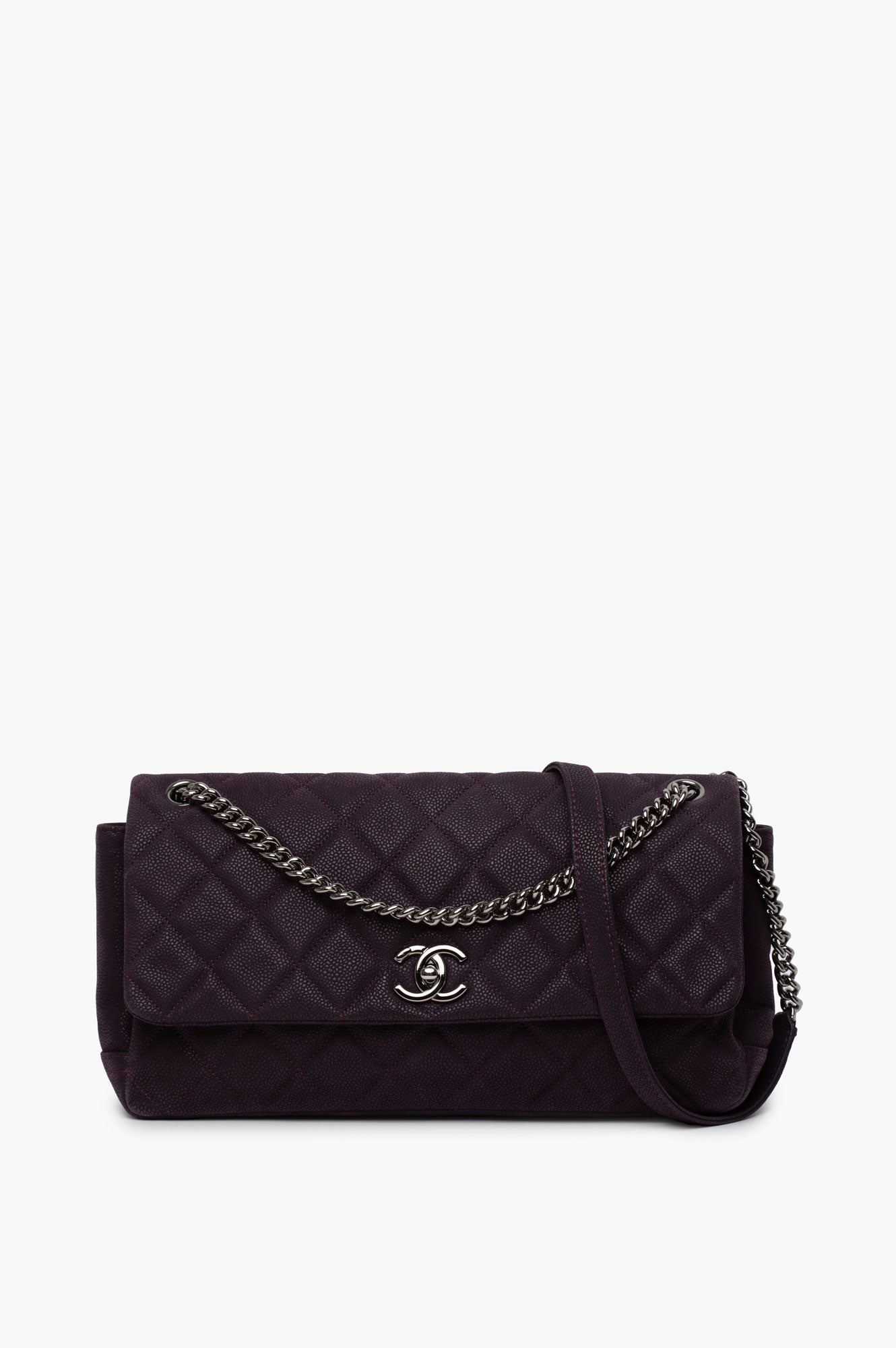 Chanel Purple Medium Pearly Flap Bag