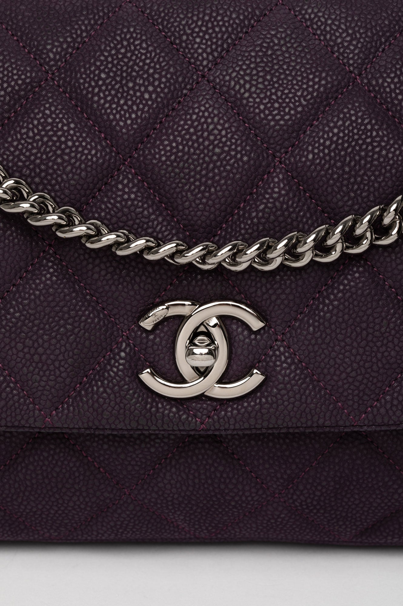 Chanel Purple Medium Pearly Flap Bag