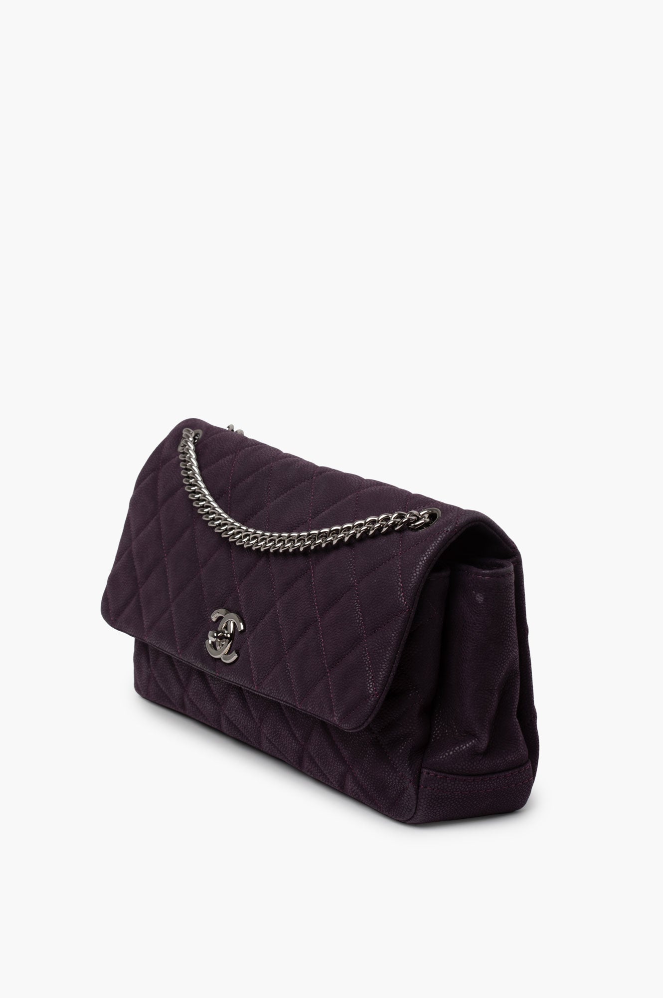 Chanel Purple Medium Pearly Flap Bag