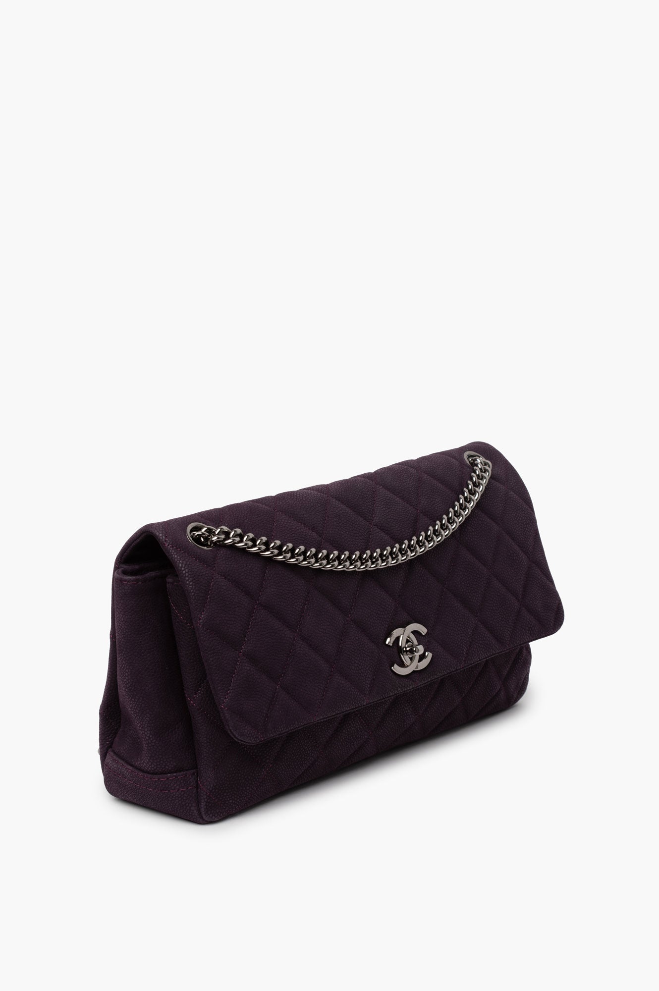 Chanel Purple Medium Pearly Flap Bag