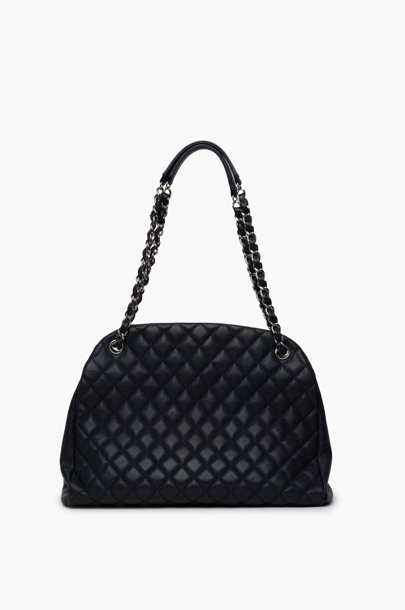 Chanel Blue Leather Mademoiseelle Bowler Bag