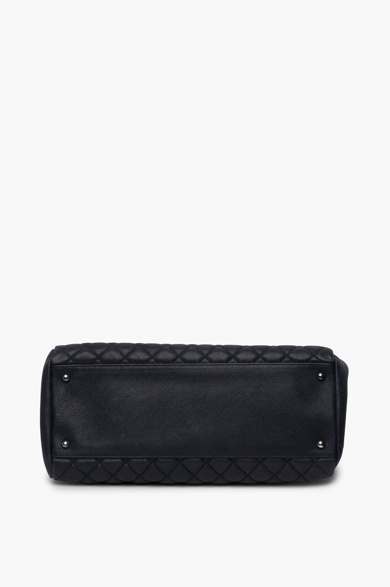 Chanel Blue Leather Mademoiseelle Bowler Bag