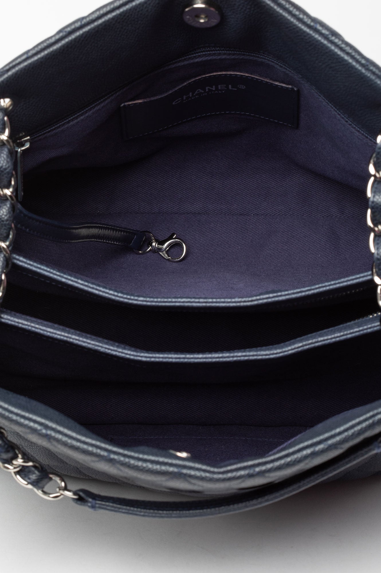 Chanel Blue Leather Mademoiseelle Bowler Bag