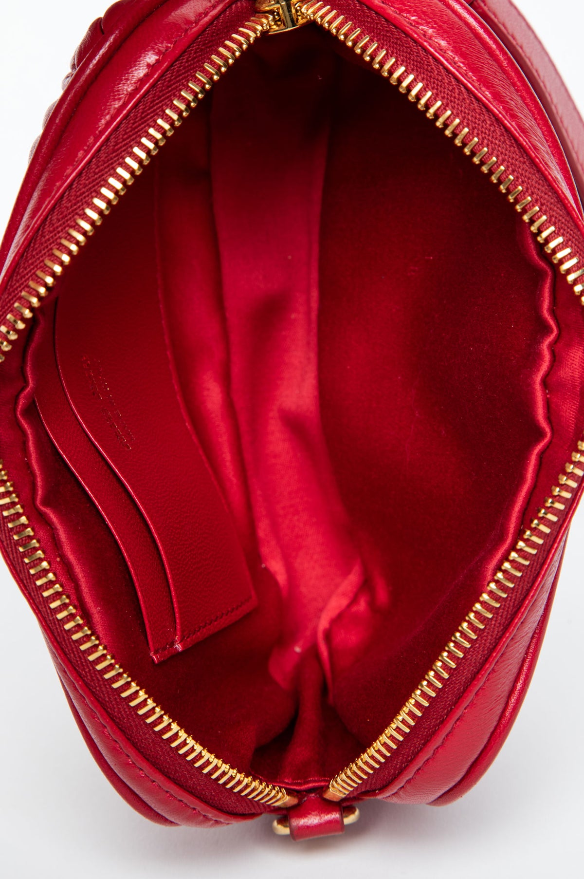 Miu Miu Red Nappa Leather Matelassé Wristlet Pouch