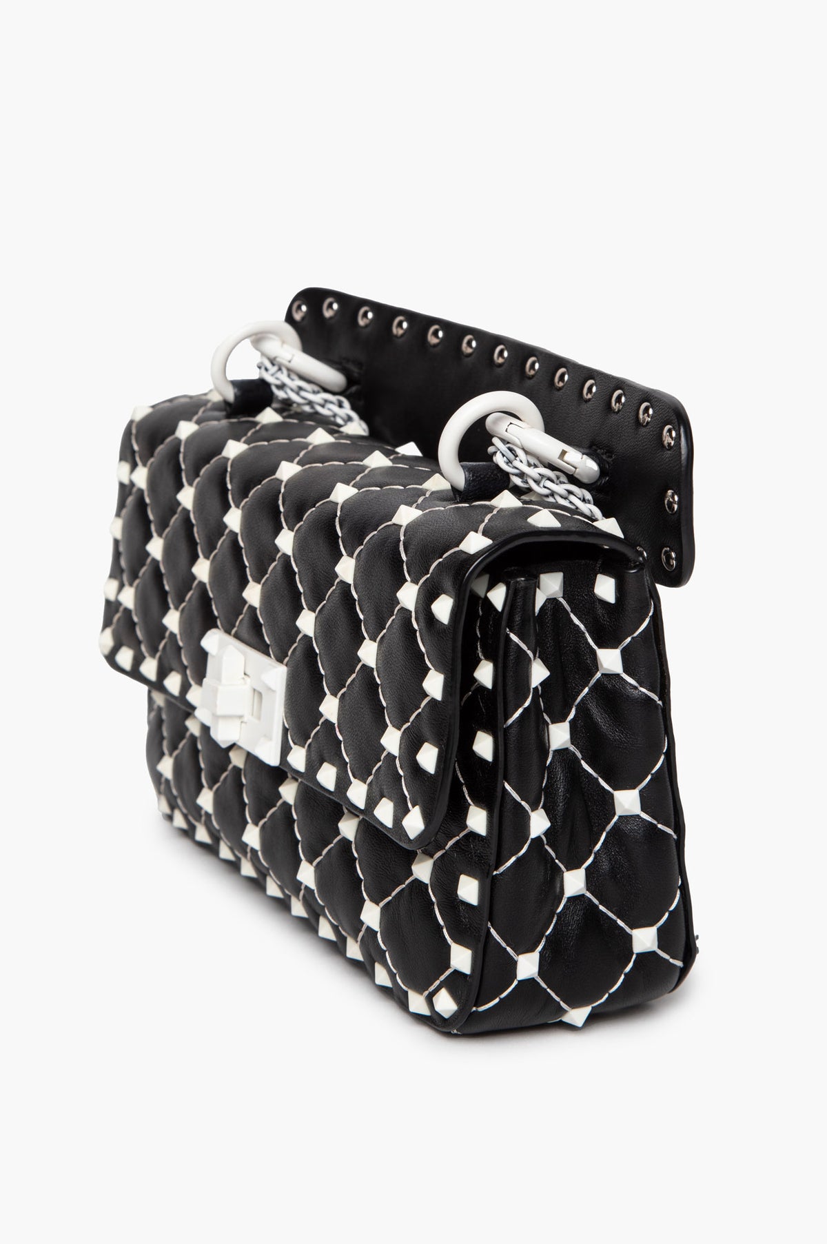 Valentino Black/White Rockstud Chain Bag