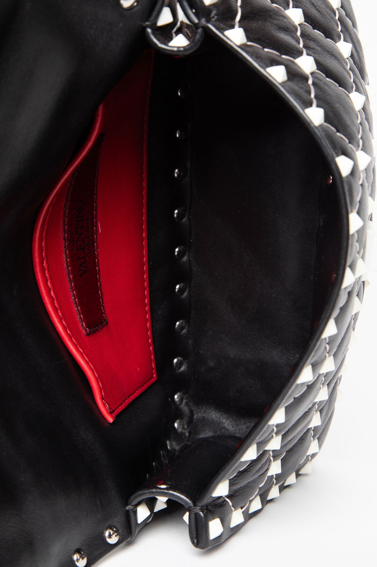 Valentino Black/White Rockstud Chain Bag