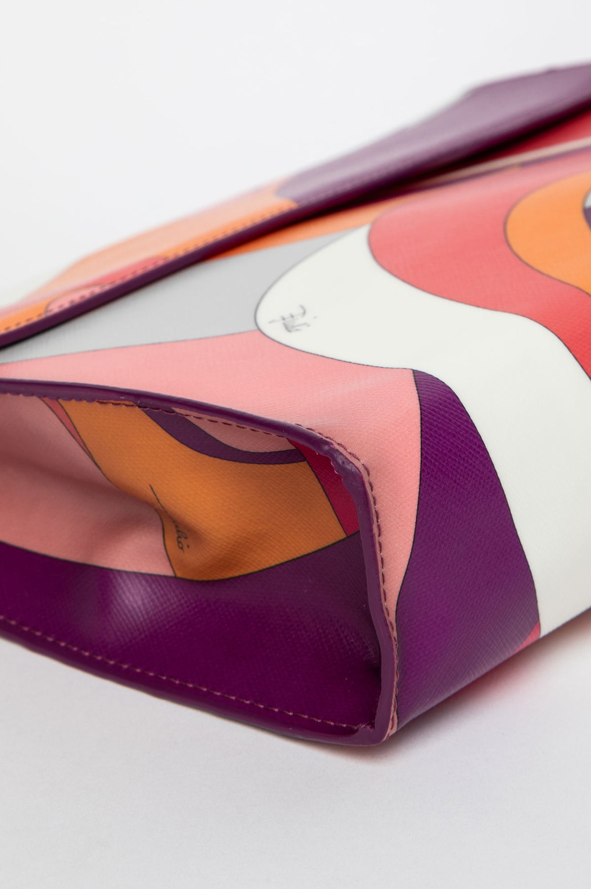 Emilio Pucci Multicolour Print Coated Canvas Clutch