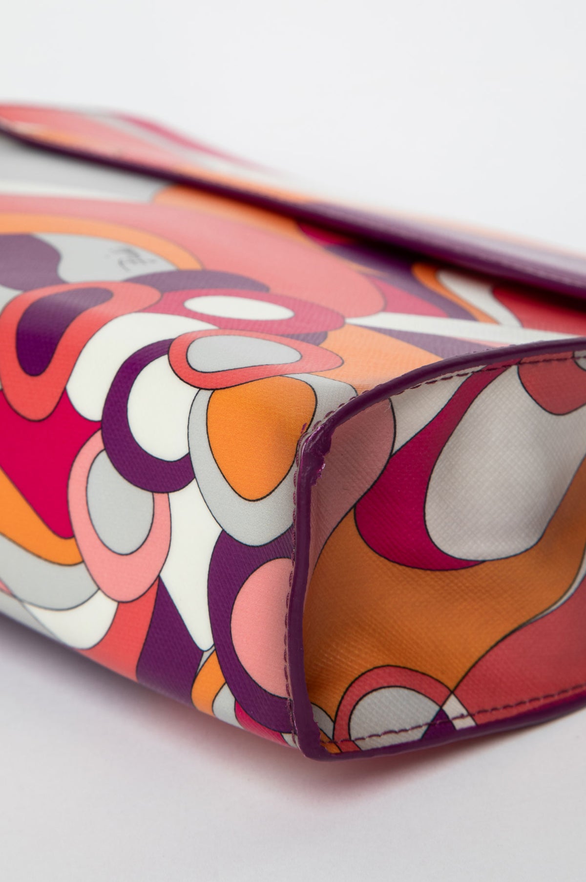 Emilio Pucci Multicolour Print Coated Canvas Clutch