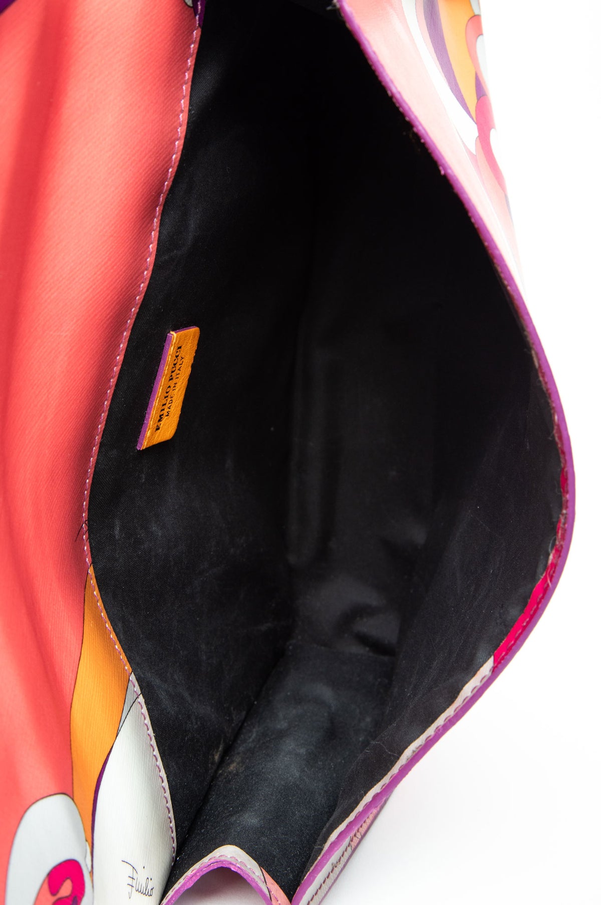Emilio Pucci Multicolour Print Coated Canvas Clutch