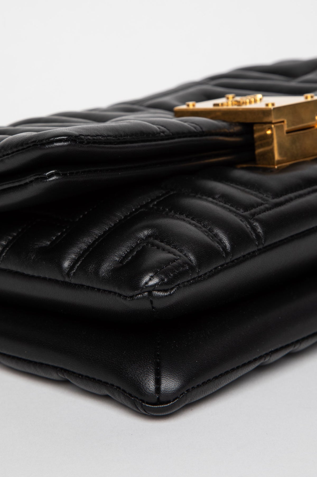 Balmain Black Soft Quilted Lambskin Mini 1945 Shoulder Bag