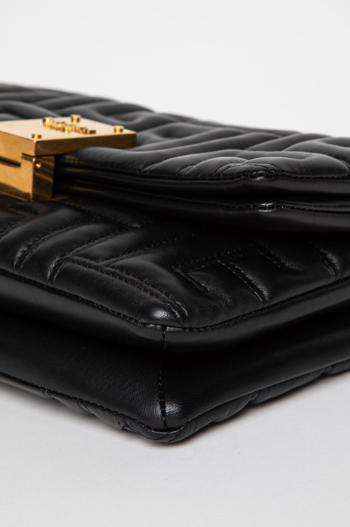 Balmain Black Soft Quilted Lambskin Mini 1945 Shoulder Bag