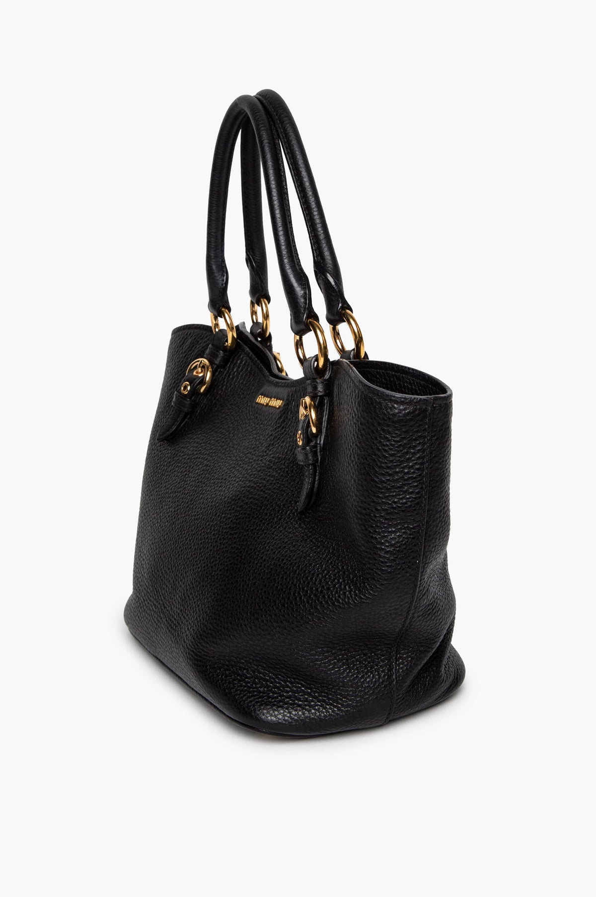Miu Miu Black Vitello Phenix Tote Bag