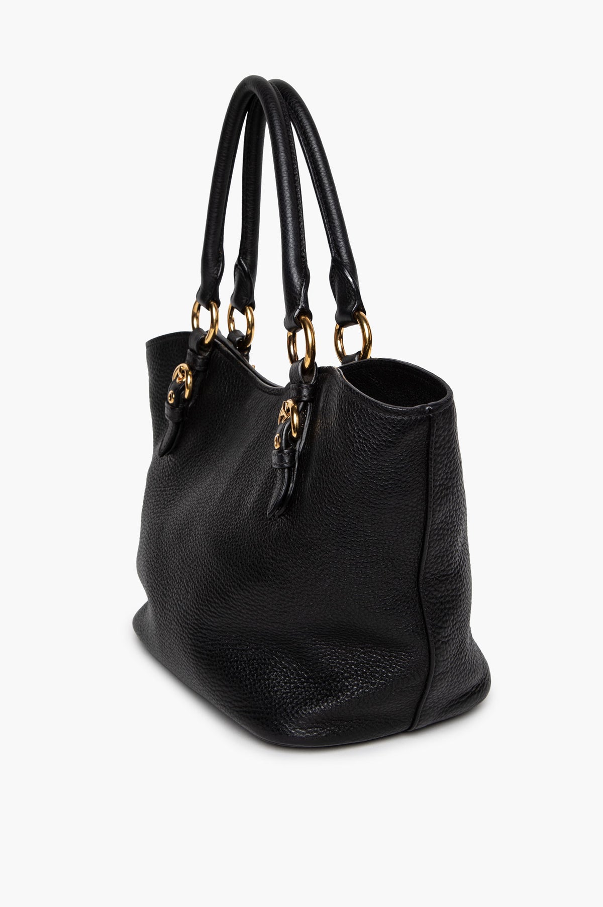 Miu Miu Black Vitello Phenix Tote Bag