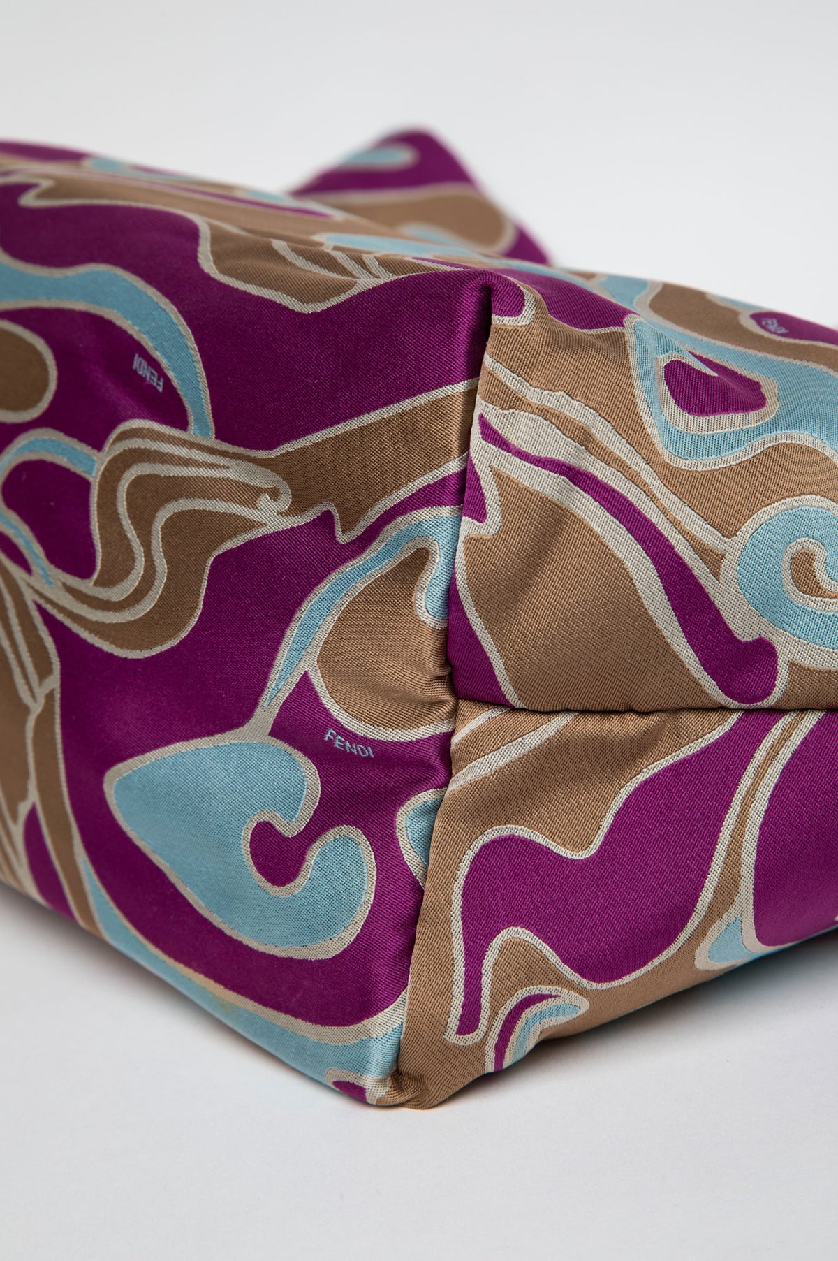 Fendi Multicolor Psychadelic Swirl Satin Tote Bag