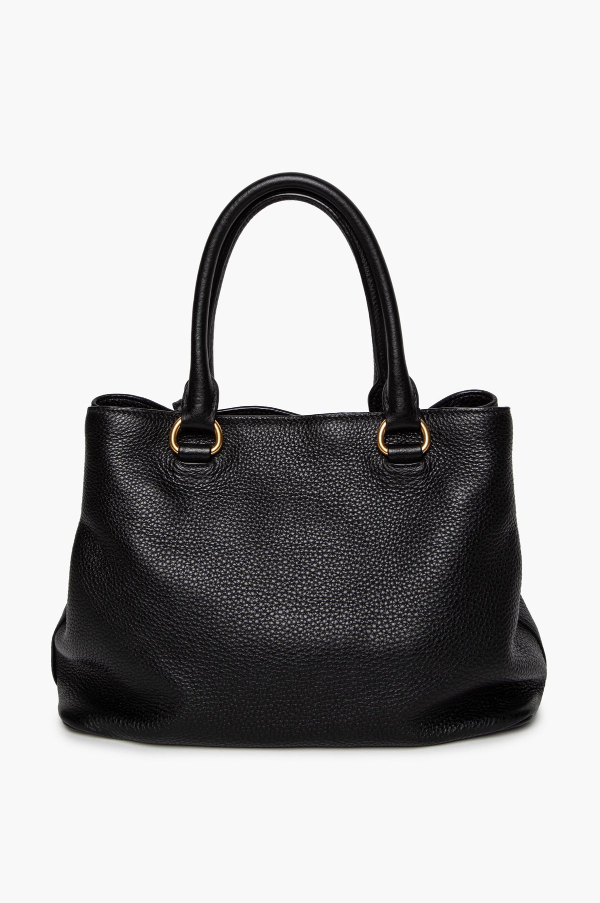 Prada Black Vitello Phenix Tote W/ Strap