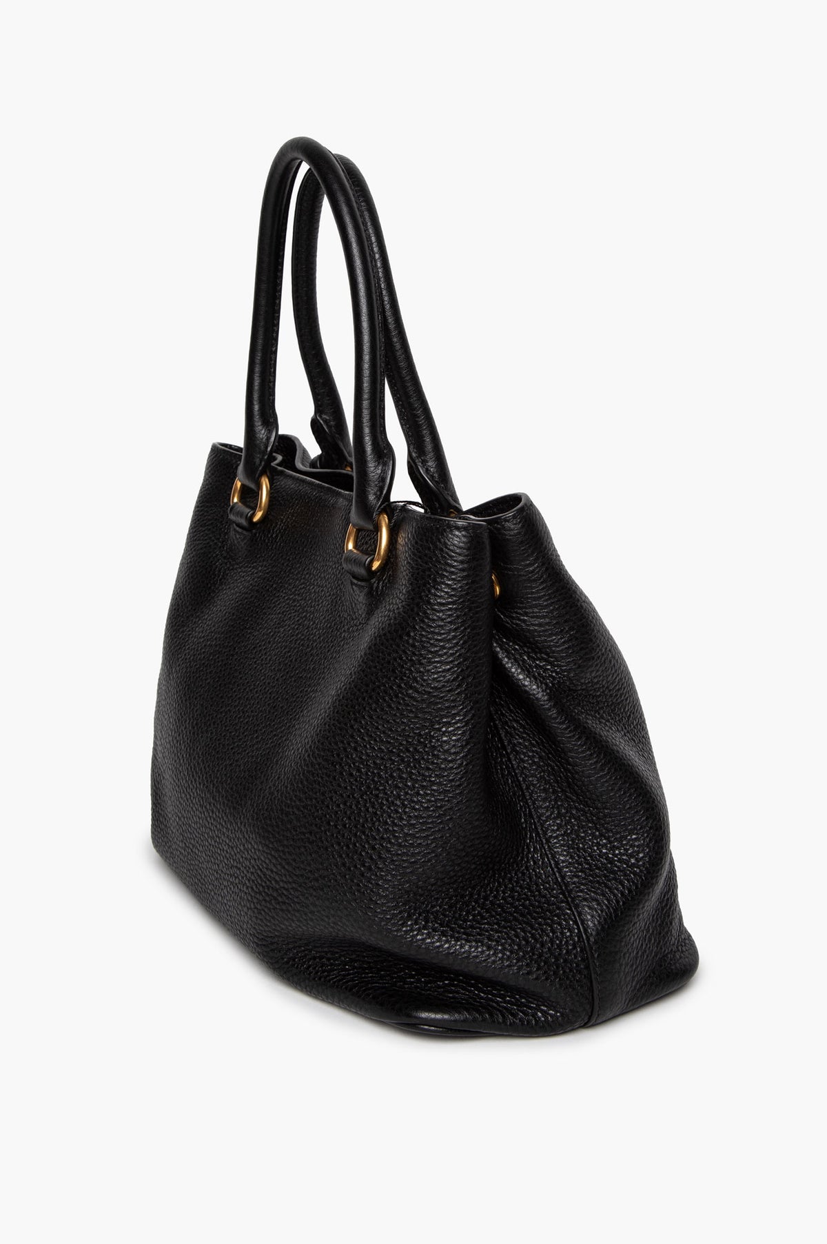 Prada Black Vitello Phenix Tote W/ Strap