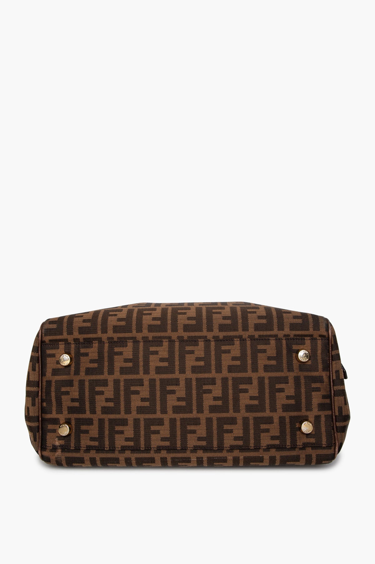 Fendi Tobacco Zucca Canvas Large Double Zip Tote Bag