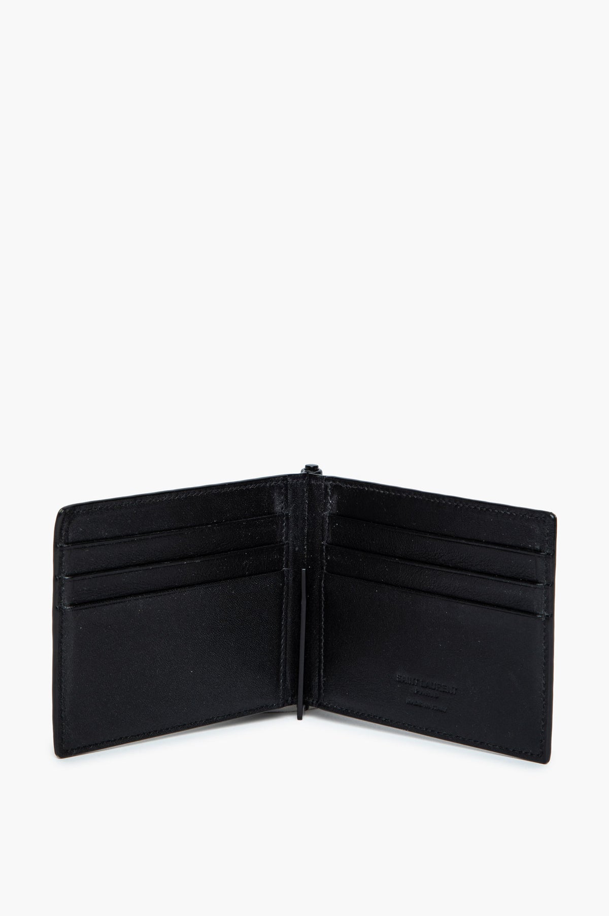 Saint Laurent Black Monogram Embossed Leather Bill Clip Wallet