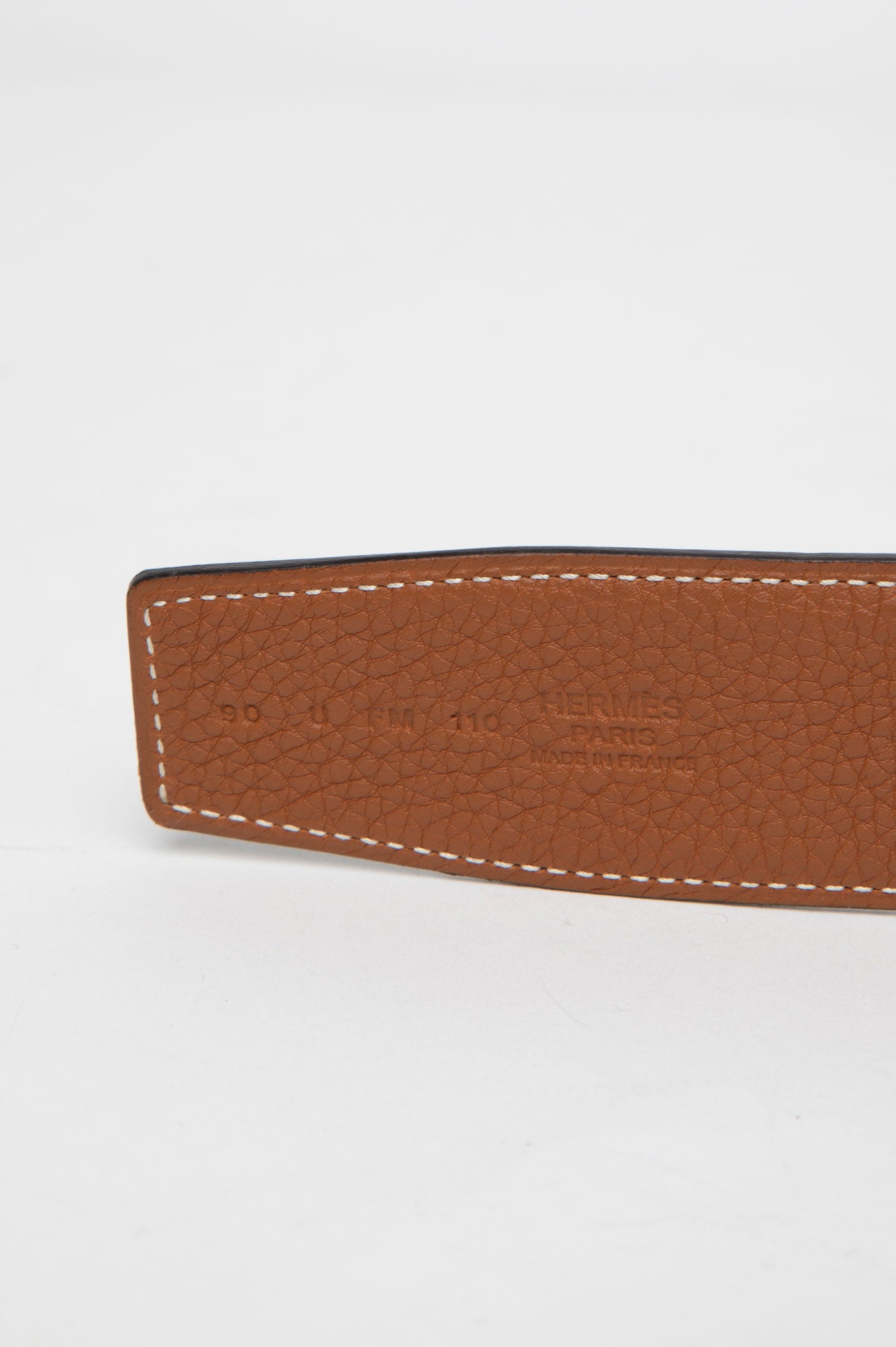 Hermes Champagne H Buckle Reversible 38 mm Belt Size 110