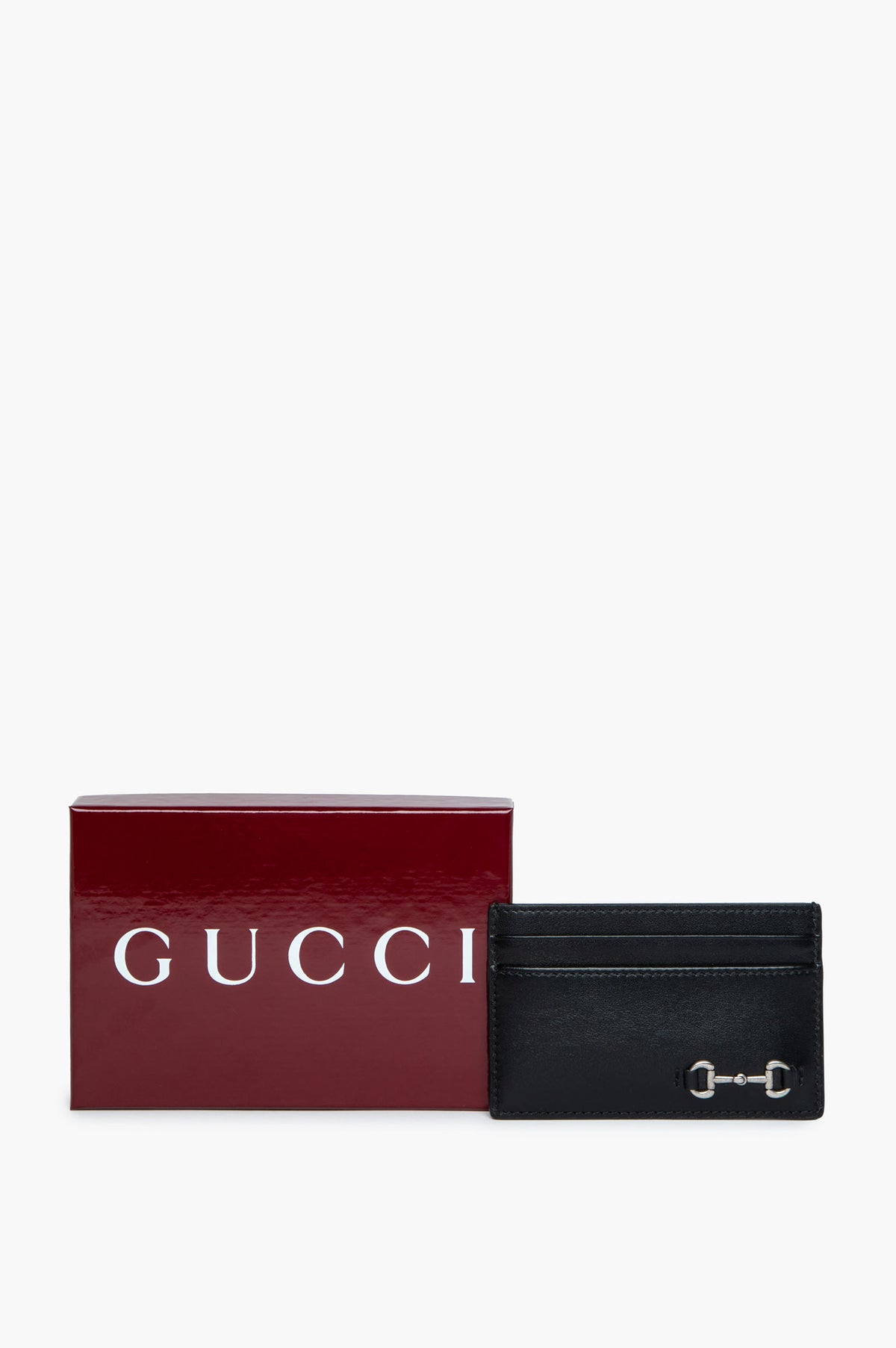 Gucci Black Leather Horsebit Card Case
