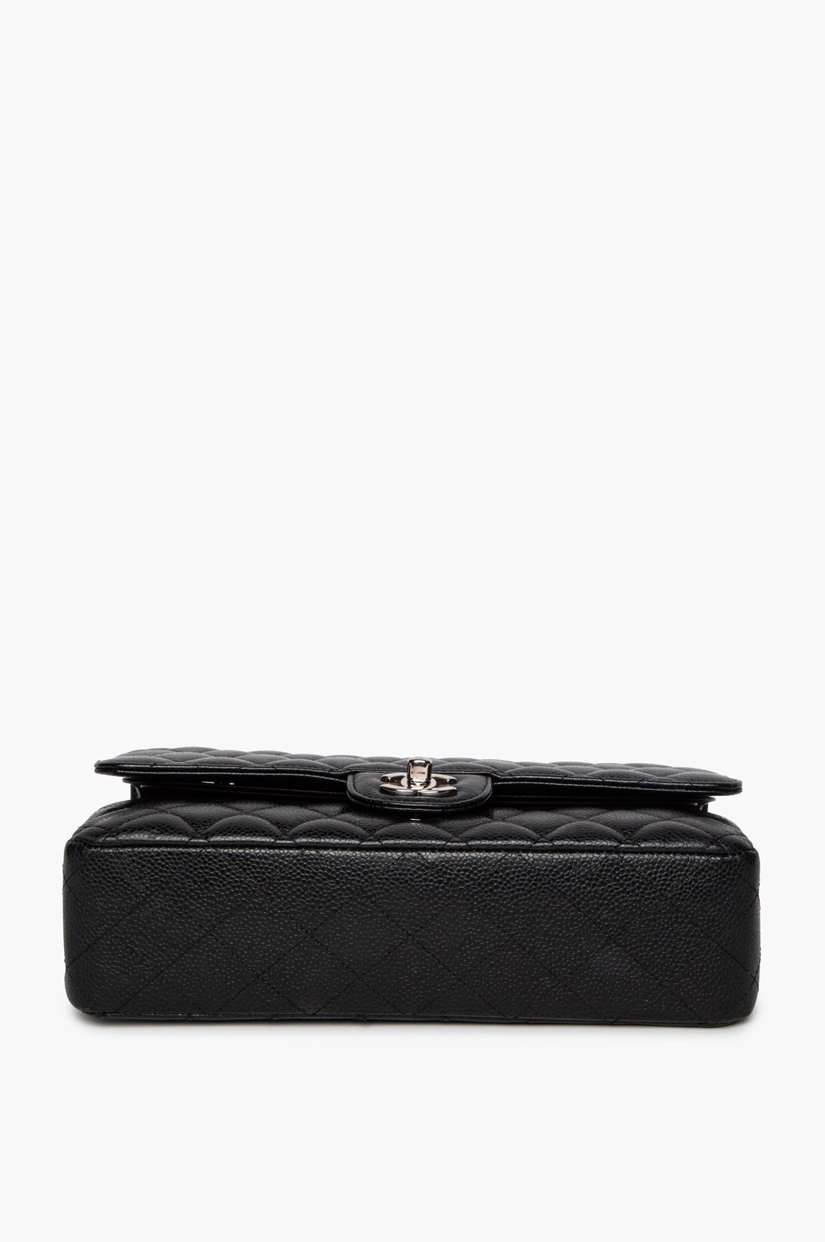 Chanel Black Caviar Silver Hardware Medium Classic Flap Bag